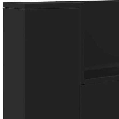 vidaXL Headboard Black 200 x 16.5 x 103.5 cm Engineered Wood