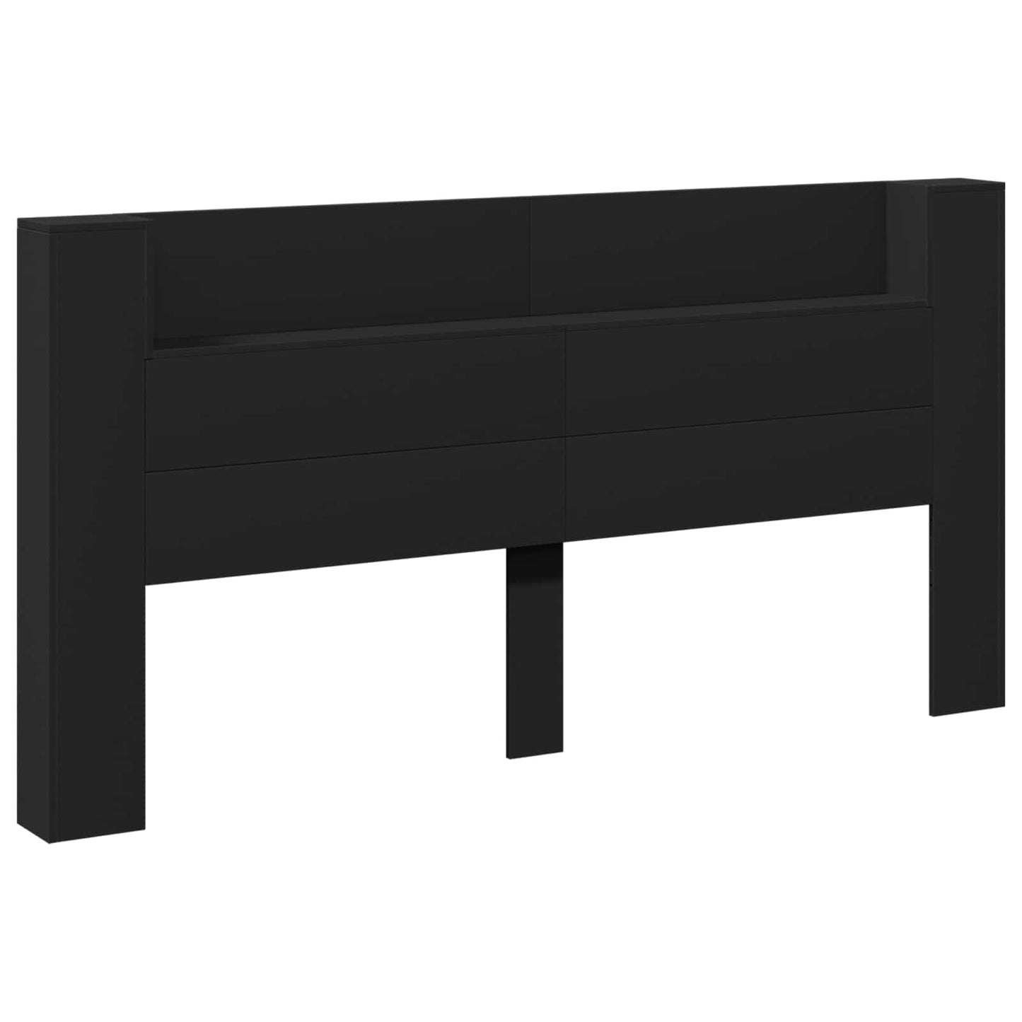 vidaXL Headboard Black 200 x 16.5 x 103.5 cm Engineered Wood