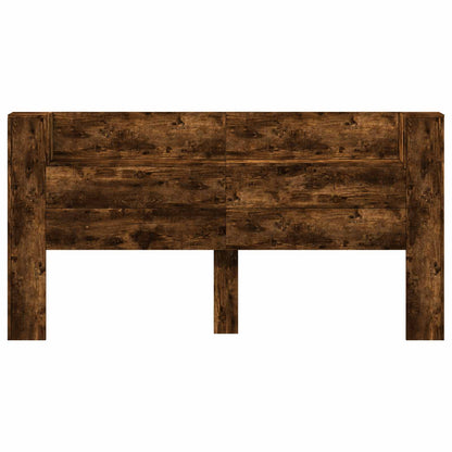 vidaXL Storage Headboard with LED Smoked Oak Engineered Wood