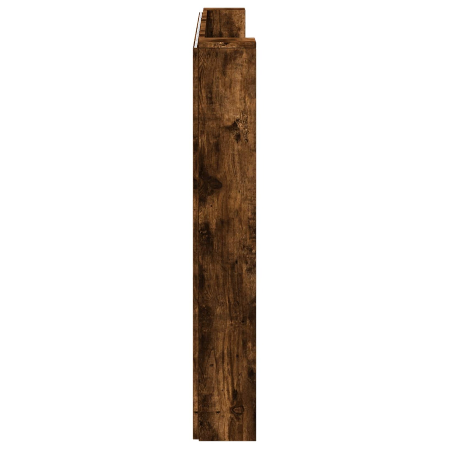 vidaXL Storage Headboard with LED Smoked Oak Engineered Wood