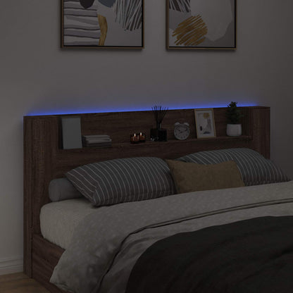 vidaXL Headboard Brown Oak 200 x 16.5 x 103.5 cm Engineered Wood