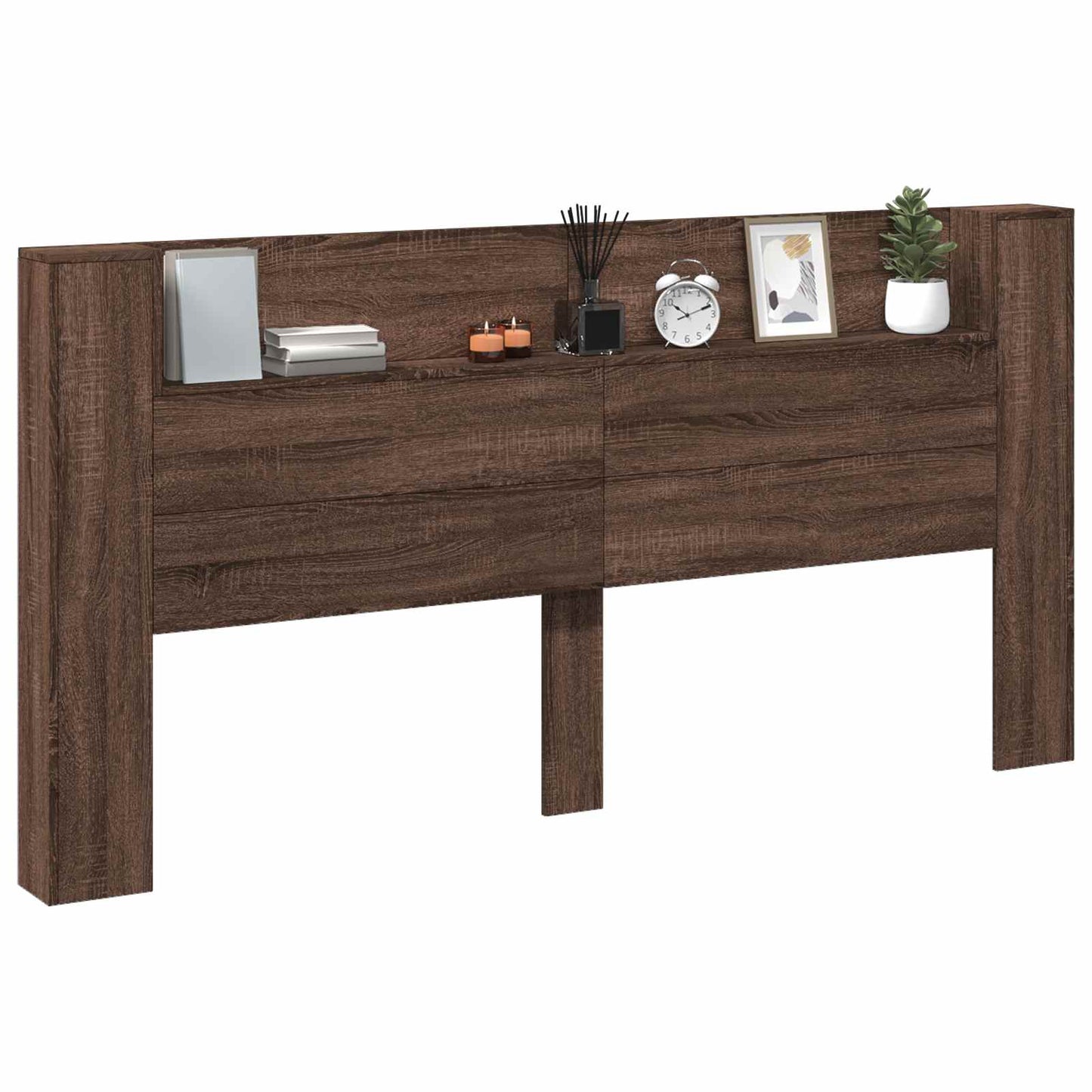 vidaXL Headboard Brown Oak 200 x 16.5 x 103.5 cm Engineered Wood