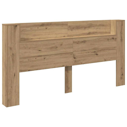 vidaXL Storage Headboard with LED Artisan Oak Engineered Wood