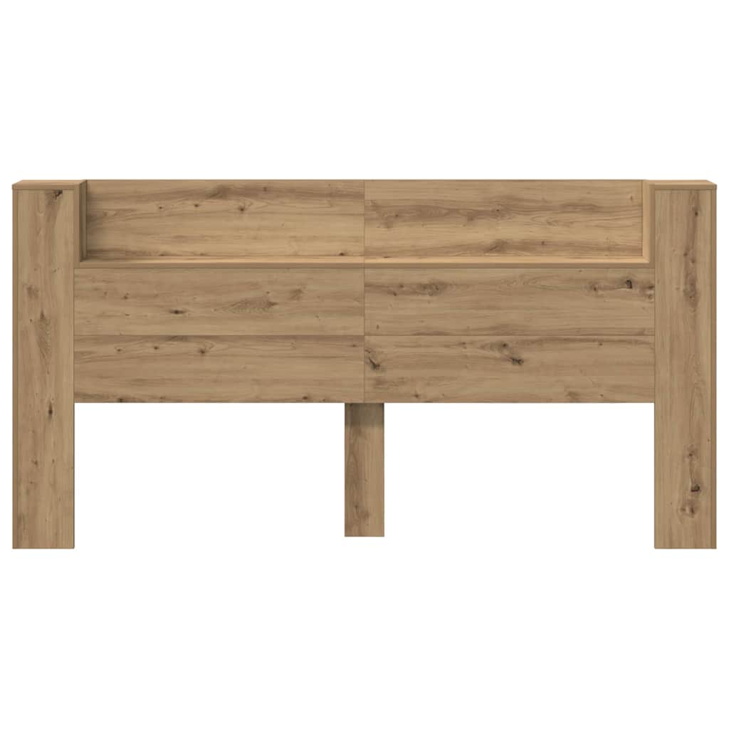 vidaXL Storage Headboard with LED Artisan Oak Engineered Wood