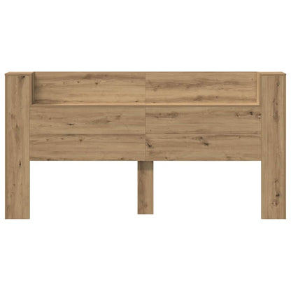 vidaXL Storage Headboard with LED Artisan Oak Engineered Wood