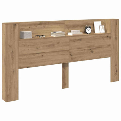 vidaXL Storage Headboard with LED Artisan Oak Engineered Wood