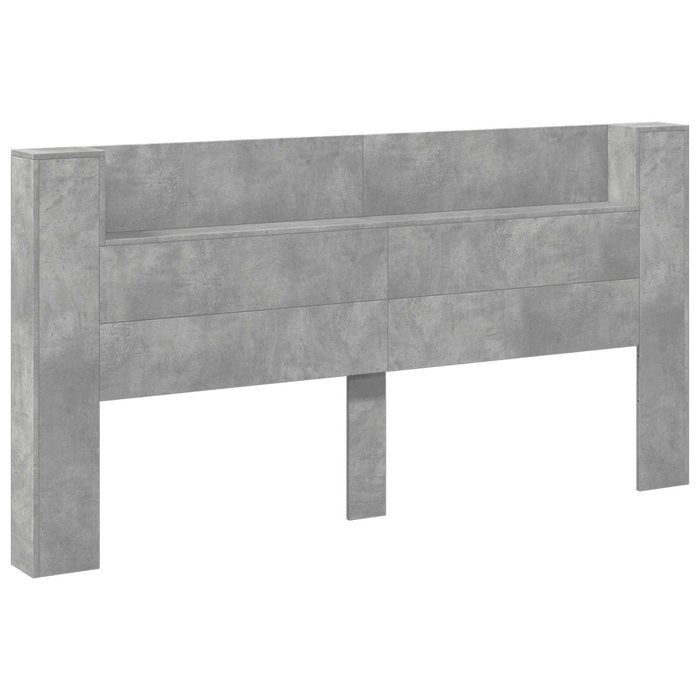 vidaXL Storage Headboard with LED Concrete Grey Engineered Wood