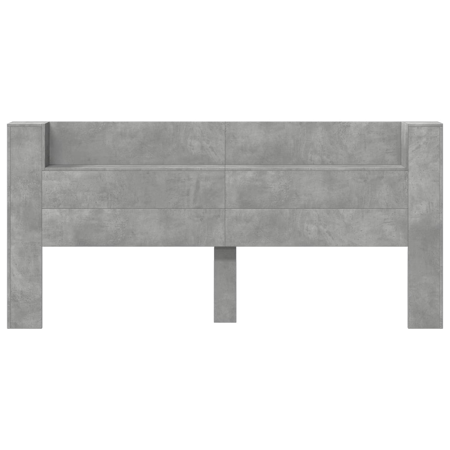 vidaXL Storage Headboard with LED Concrete Grey Engineered Wood