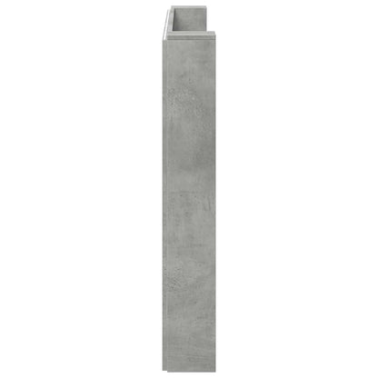 vidaXL Storage Headboard with LED Concrete Grey Engineered Wood