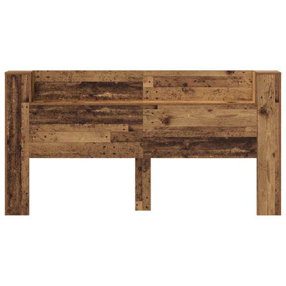 vidaXL Storage Headboard with LED Old Wood Engineered Wood