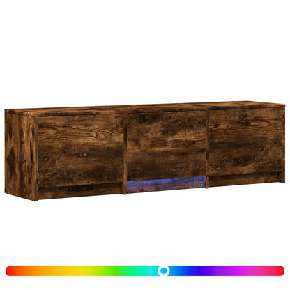 vidaXL TV Cabinet with LED 140 x 34 x 40 cm Smoked Oak Engineered Wood