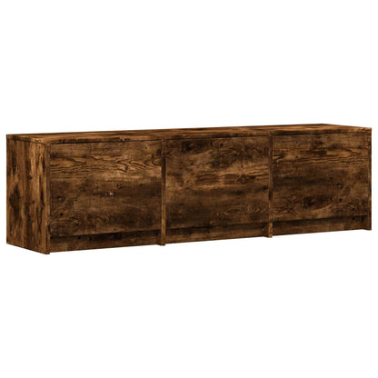 vidaXL TV Cabinet with LED 140 x 34 x 40 cm Smoked Oak Engineered Wood