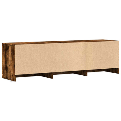 vidaXL TV Cabinet with LED 140 x 34 x 40 cm Smoked Oak Engineered Wood