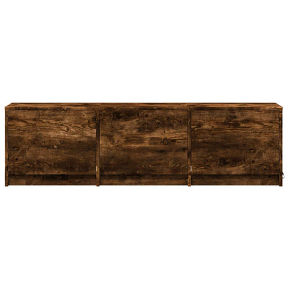 vidaXL TV Cabinet with LED 140 x 34 x 40 cm Smoked Oak Engineered Wood