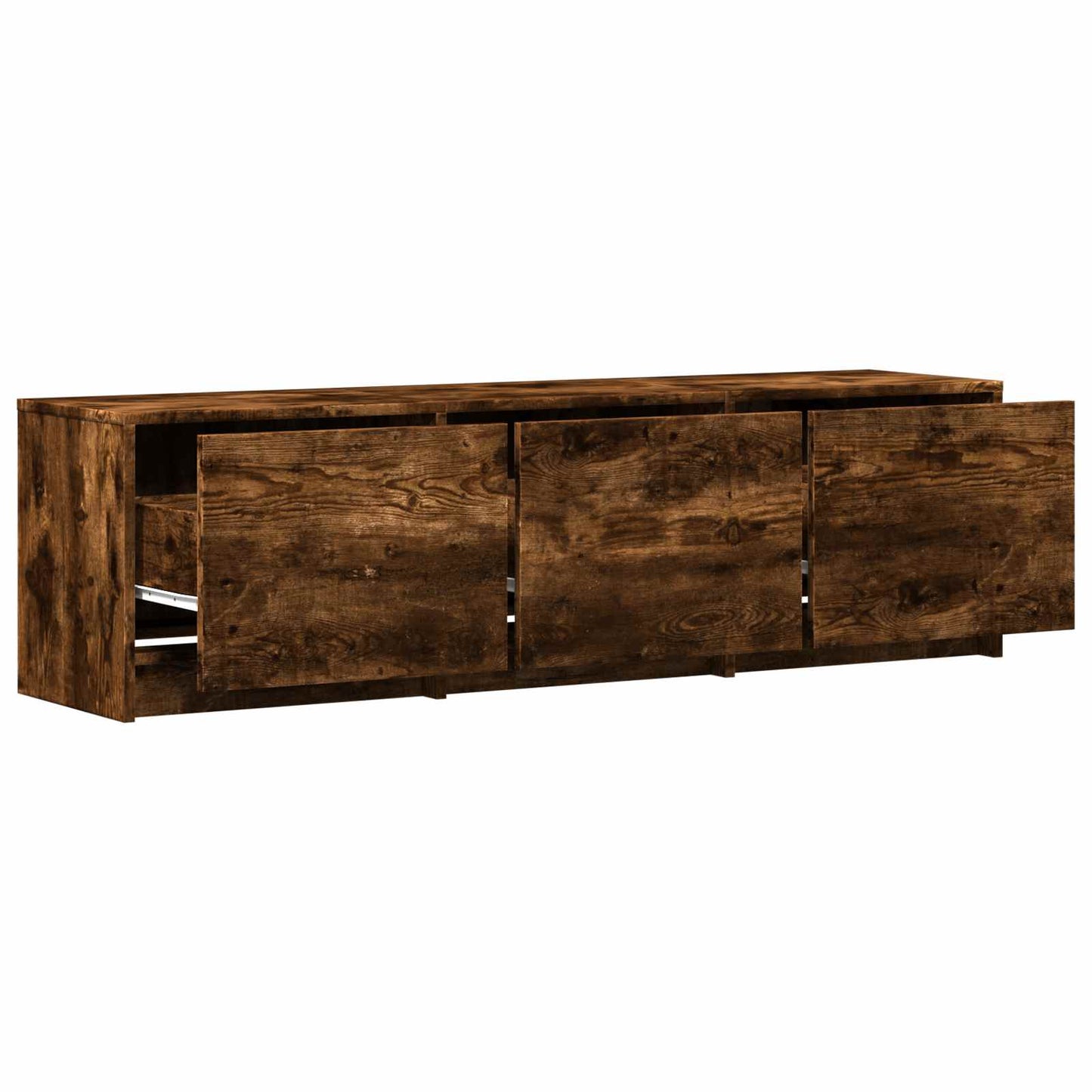 vidaXL TV Cabinet with LED 140 x 34 x 40 cm Smoked Oak Engineered Wood