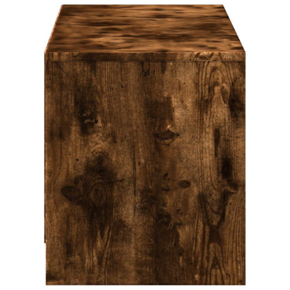 vidaXL TV Cabinet with LED 140 x 34 x 40 cm Smoked Oak Engineered Wood