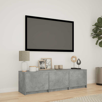 vidaXL TV Cabinet with LED 140x34x40 cm Concrete Grey Engineered Wood