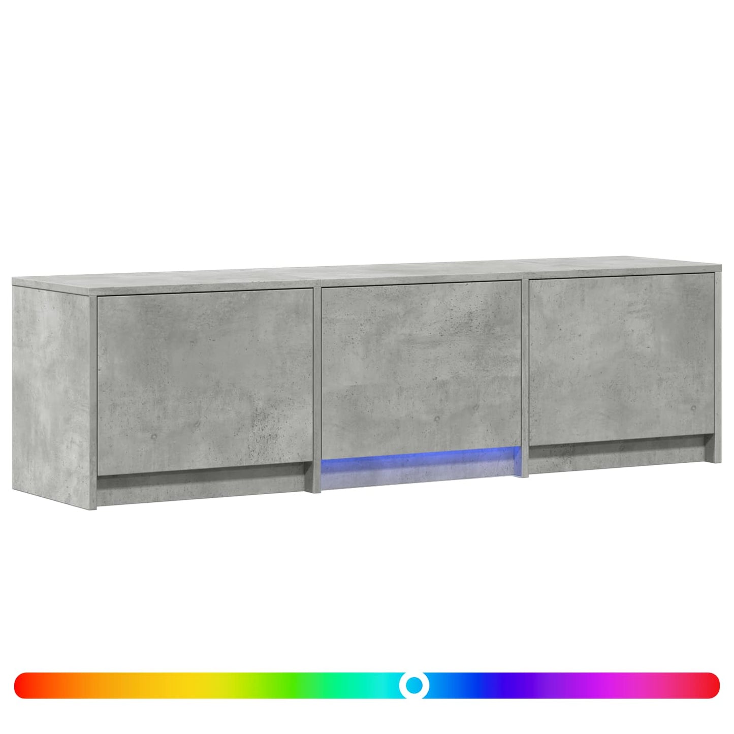 vidaXL TV Cabinet with LED 140x34x40 cm Concrete Grey Engineered Wood