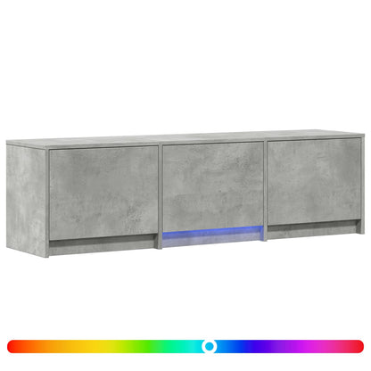 vidaXL TV Cabinet with LED 140x34x40 cm Concrete Grey Engineered Wood