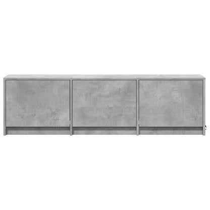 vidaXL TV Cabinet with LED 140x34x40 cm Concrete Grey Engineered Wood