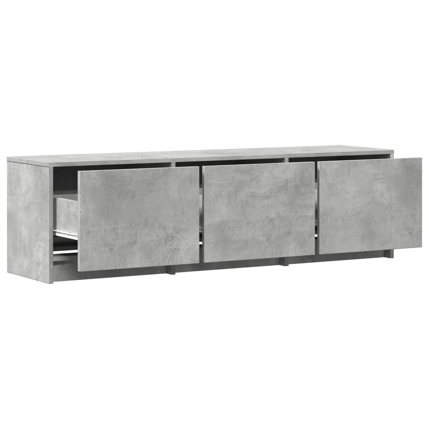 vidaXL TV Cabinet with LED 140x34x40 cm Concrete Grey Engineered Wood