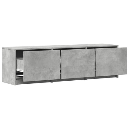 vidaXL TV Cabinet with LED 140x34x40 cm Concrete Grey Engineered Wood