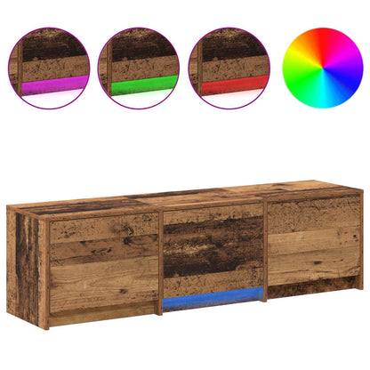 vidaXL TV Cabinet with LED Old Wood 140 x 34 x 40 cm Engineered Wood