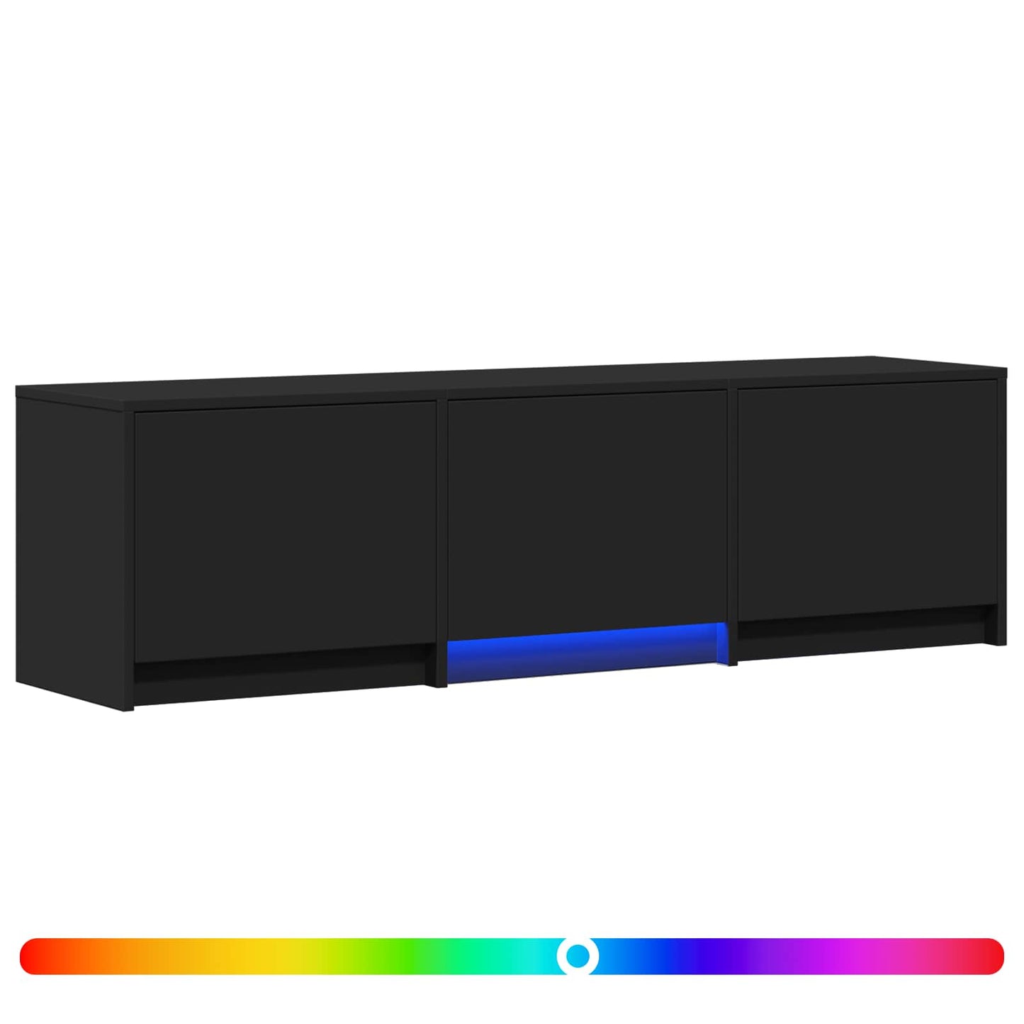 vidaXL TV Cabinet with LED 140 x 34 x 40 cm Black Engineered Wood