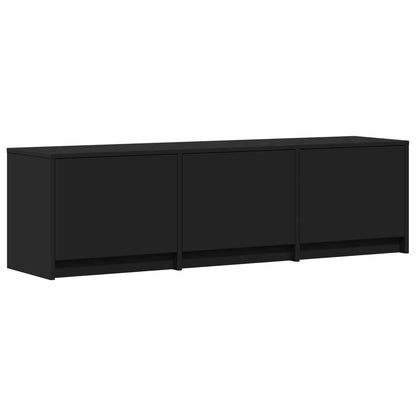 vidaXL TV Cabinet with LED 140 x 34 x 40 cm Black Engineered Wood