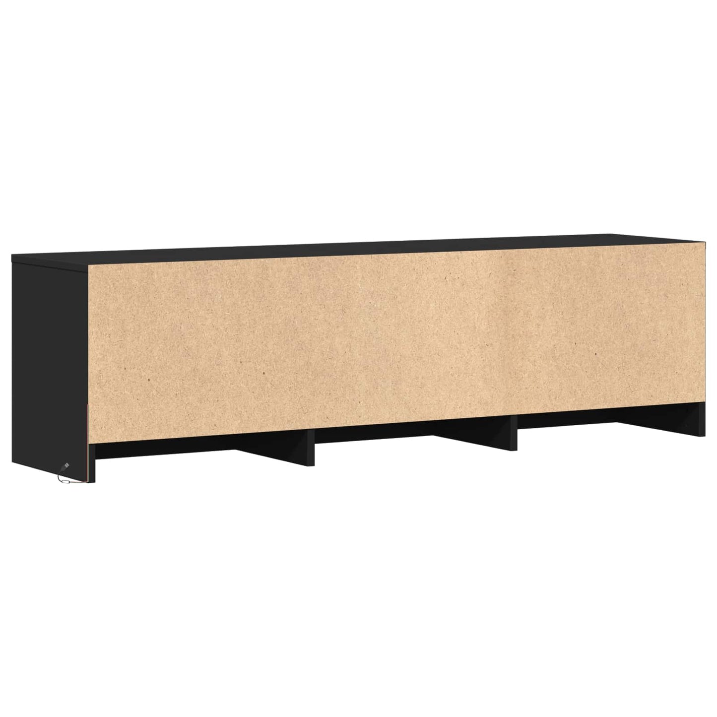 vidaXL TV Cabinet with LED 140 x 34 x 40 cm Black Engineered Wood
