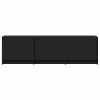 vidaXL TV Cabinet with LED 140 x 34 x 40 cm Black Engineered Wood