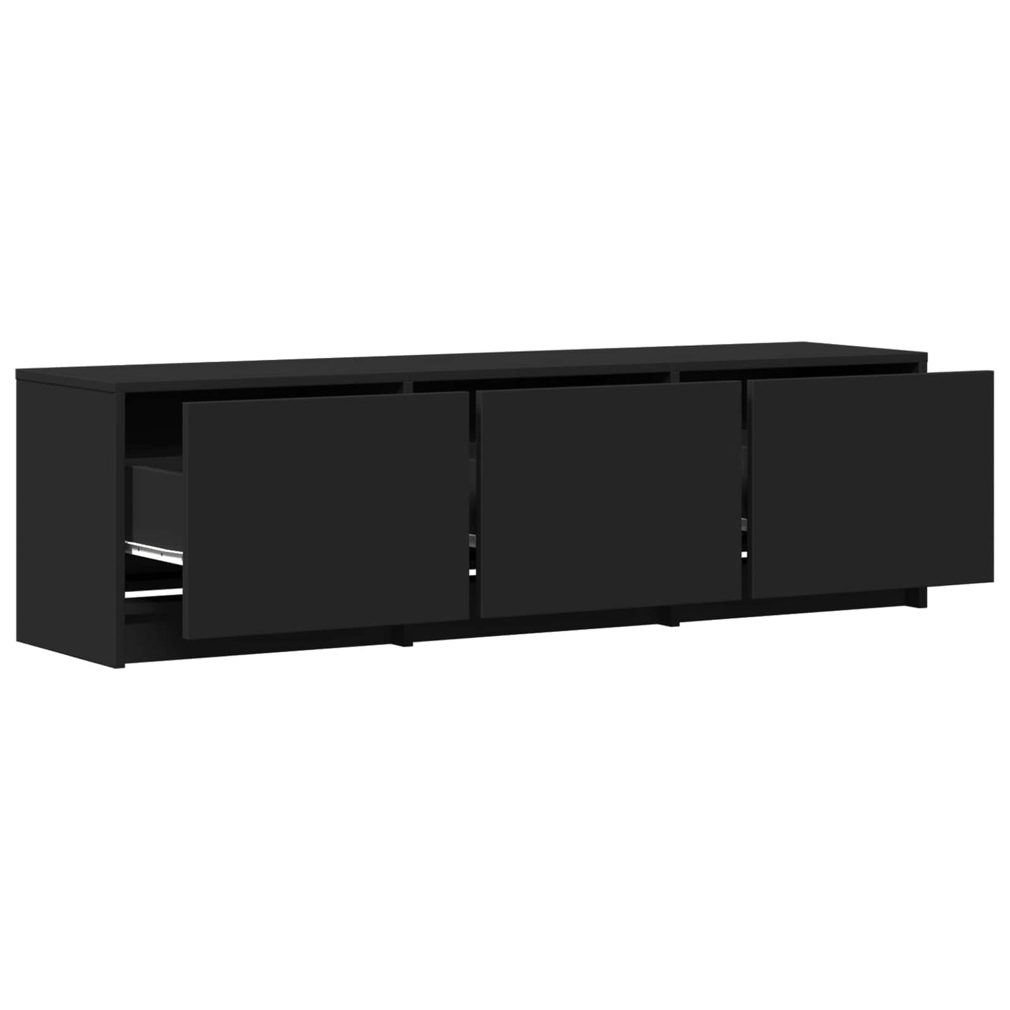 vidaXL TV Cabinet with LED 140 x 34 x 40 cm Black Engineered Wood