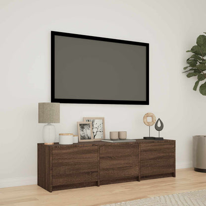 vidaXL TV Cabinet with LED 140 x 34 x 40 cm Brown Oak Engineered Wood