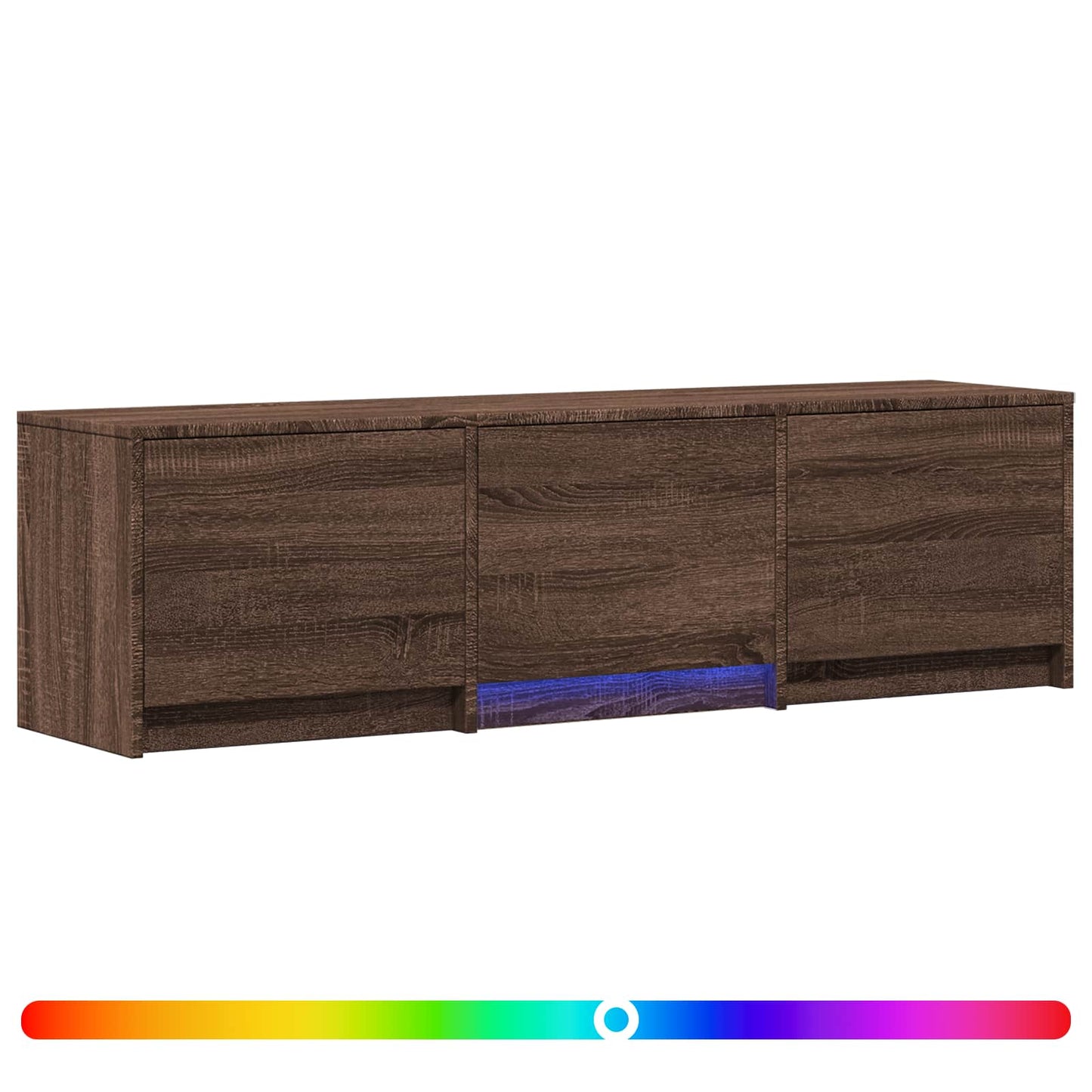 vidaXL TV Cabinet with LED 140 x 34 x 40 cm Brown Oak Engineered Wood