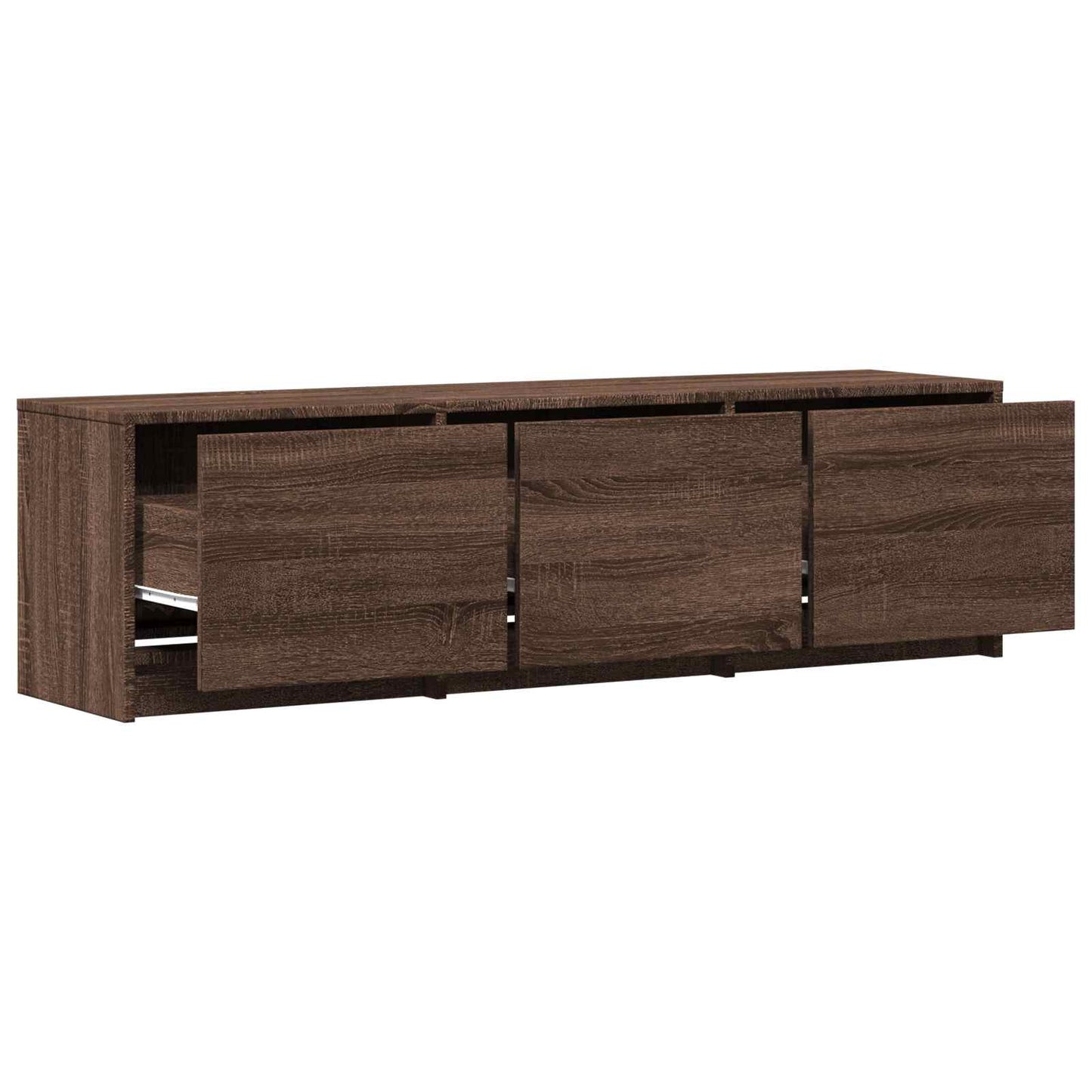 vidaXL TV Cabinet with LED 140 x 34 x 40 cm Brown Oak Engineered Wood