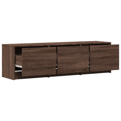 vidaXL TV Cabinet with LED 140 x 34 x 40 cm Brown Oak Engineered Wood