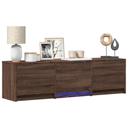 vidaXL TV Cabinet with LED 140 x 34 x 40 cm Brown Oak Engineered Wood