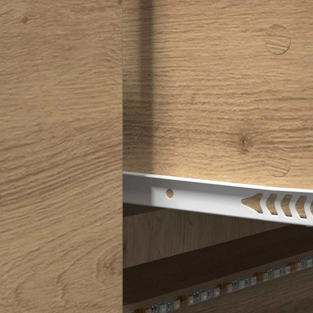 vidaXL TV Cabinet with LED with Drawer Artisian Oak 140 x 34 x 40 cm