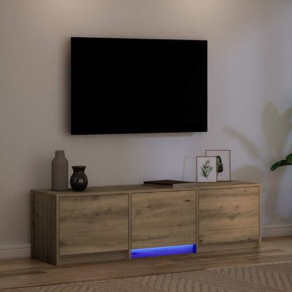 vidaXL TV Cabinet with LED with Drawer Artisian Oak 140 x 34 x 40 cm