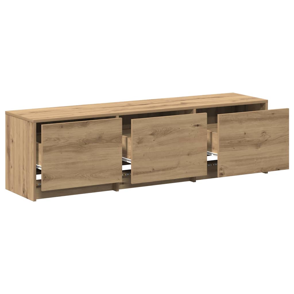 vidaXL TV Cabinet with LED with Drawer Artisian Oak 140 x 34 x 40 cm