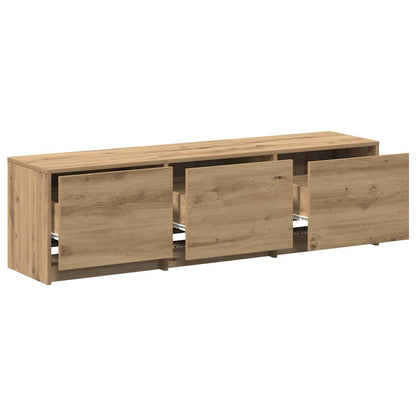 vidaXL TV Cabinet with LED with Drawer Artisian Oak 140 x 34 x 40 cm