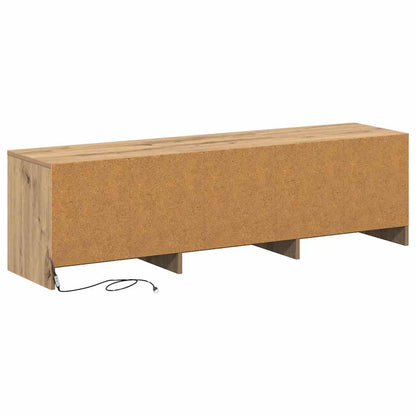 vidaXL TV Cabinet with LED with Drawer Artisian Oak 140 x 34 x 40 cm