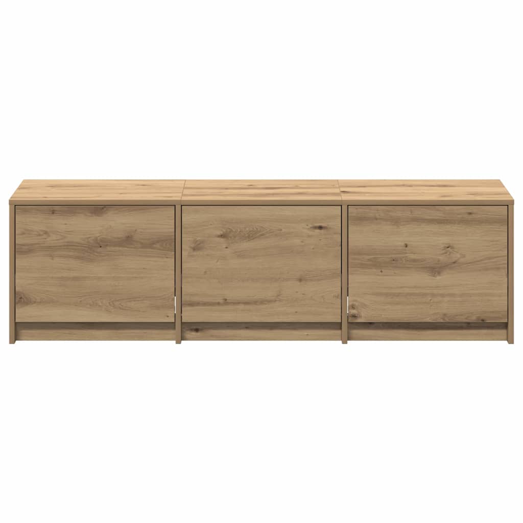 vidaXL TV Cabinet with LED with Drawer Artisian Oak 140 x 34 x 40 cm