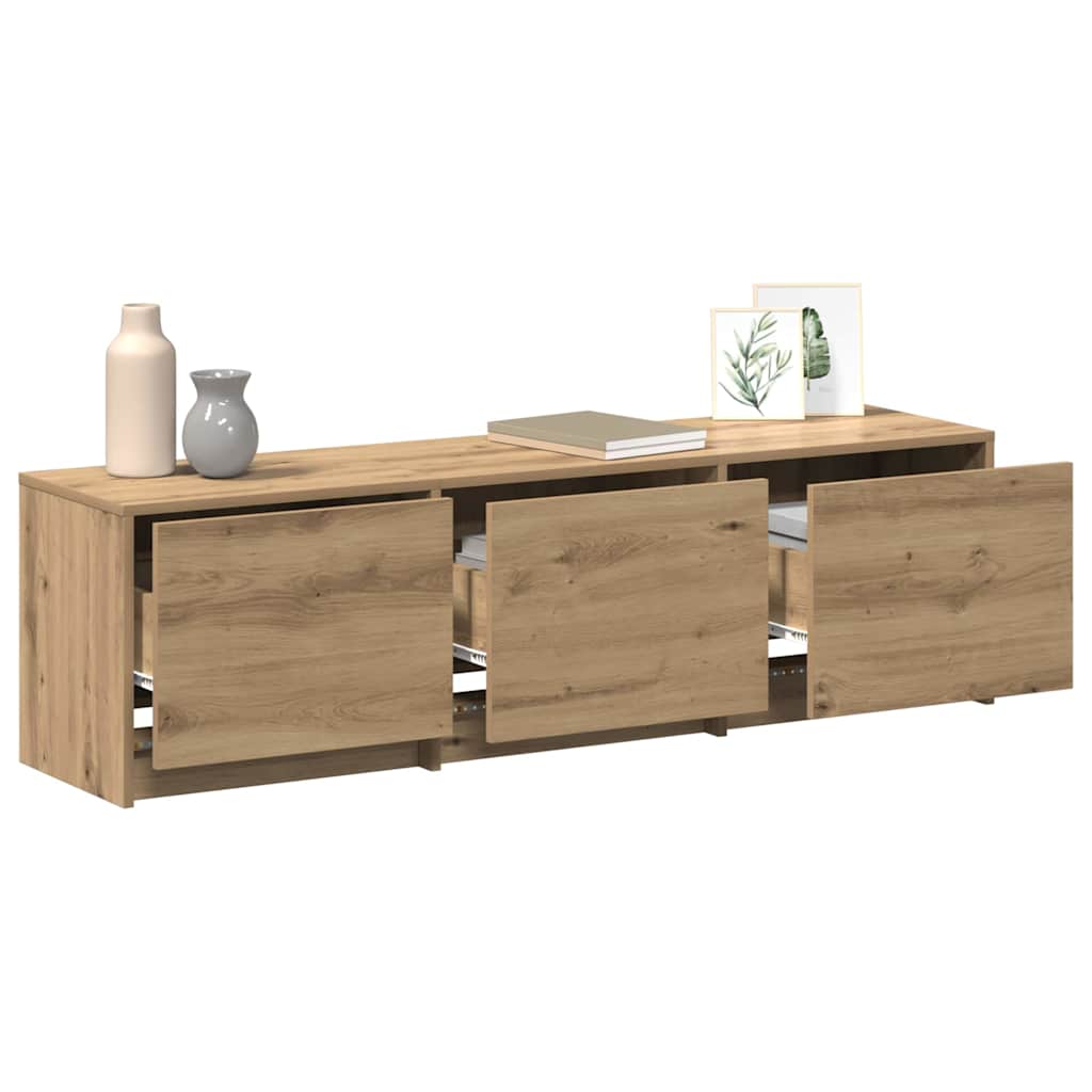vidaXL TV Cabinet with LED with Drawer Artisian Oak 140 x 34 x 40 cm