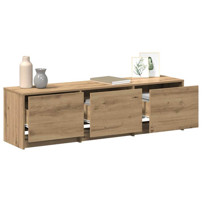 vidaXL TV Cabinet with LED with Drawer Artisian Oak 140 x 34 x 40 cm