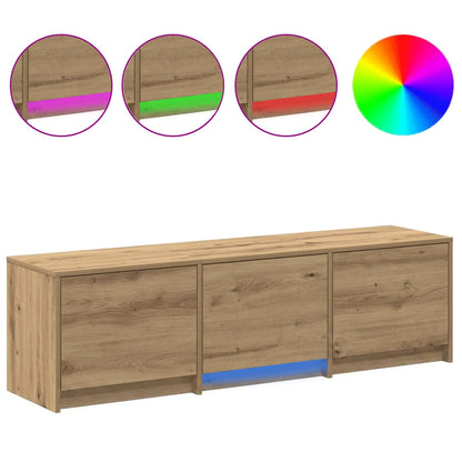 vidaXL TV Cabinet with LED with Drawer Artisian Oak 140 x 34 x 40 cm