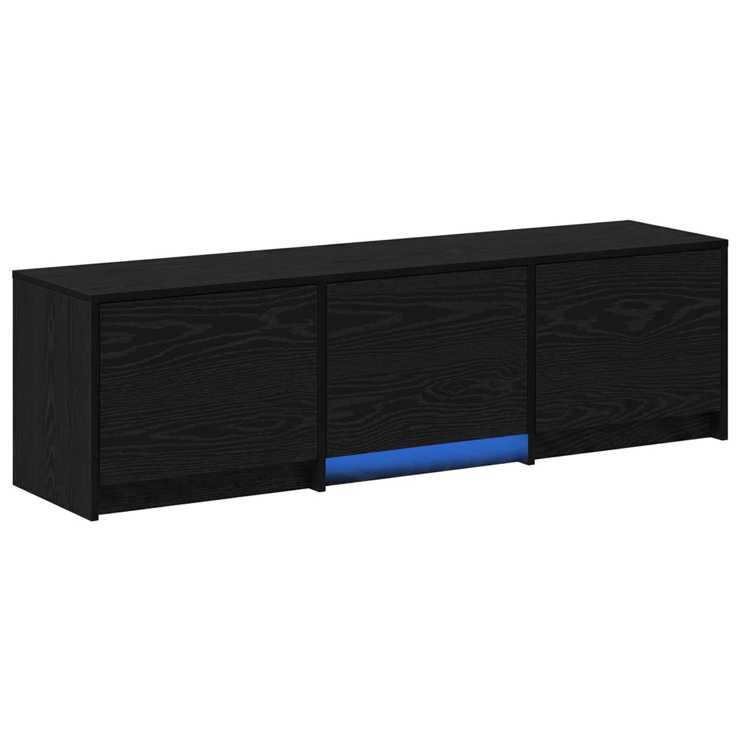 vidaXL TV Cabinet with LED Black Oak 140 x 34 x 40 cm Engineered Wood