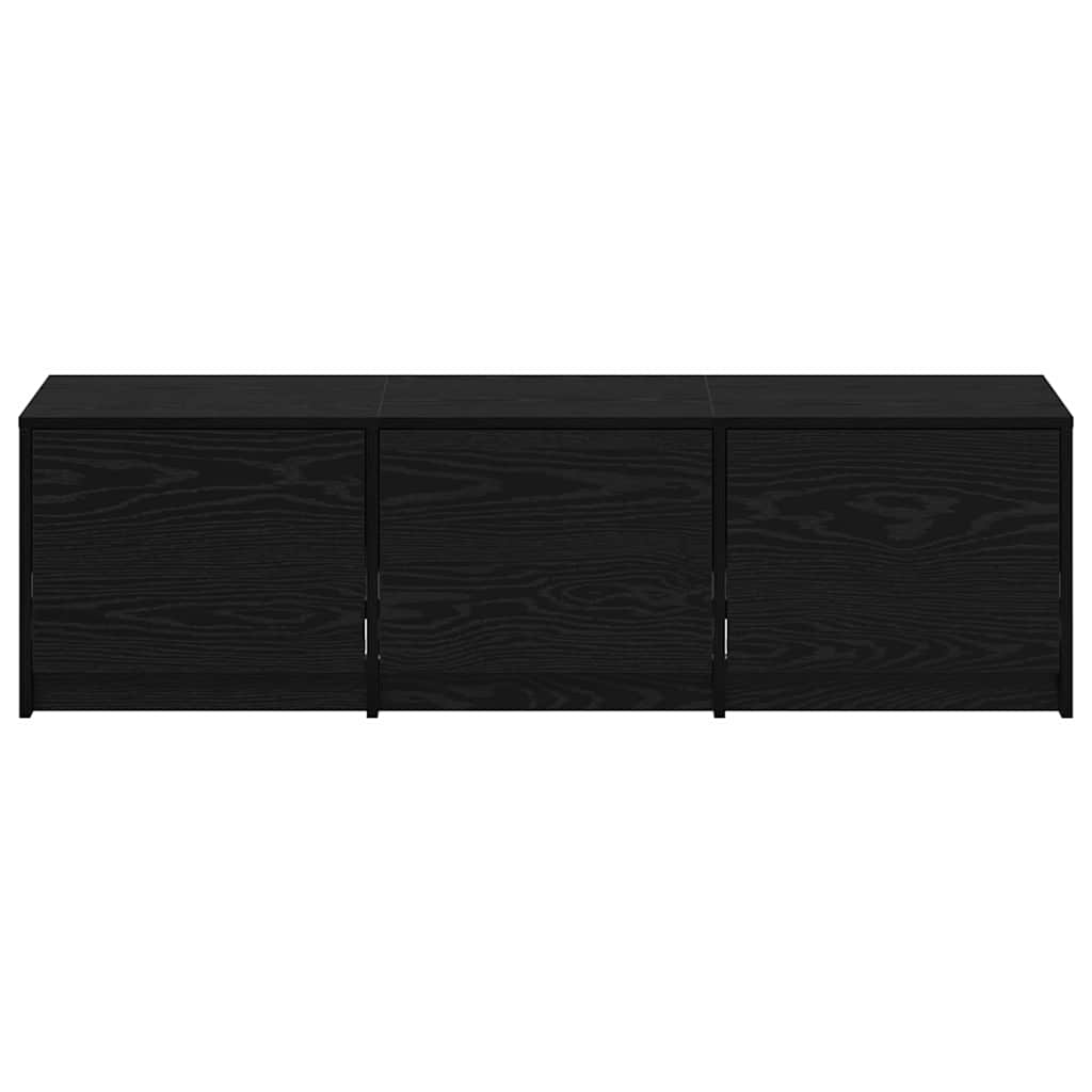 vidaXL TV Cabinet with LED Black Oak 140 x 34 x 40 cm Engineered Wood