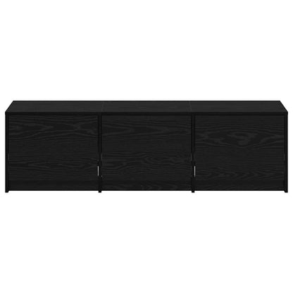 vidaXL TV Cabinet with LED Black Oak 140 x 34 x 40 cm Engineered Wood