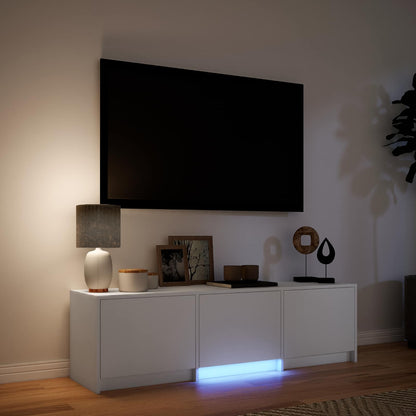 vidaXL TV Cabinet with LED White 140 x 34 x 40 cm Engineered Wood